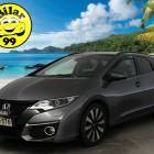 Honda Civic Tourer 1,8i Joy Edition * Webasto / Vakkari / P-kamera / Sis&auml;tila l&auml;mmitin * - HULLUT AVAJAISHULINAT 3,29 % KORKOTARJOUS - * 2-om. Suomi auto / Kahdet renkaat Hondan alu vanteilla *