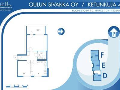 Vuokrataan Kerrostalo Kaksio - Oulu Haukipudas - Kirkonkyl&auml; Ketunkuja 4