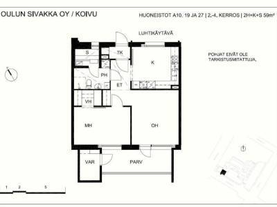 Vuokrataan Kerrostalo Kaksio - Oulu Keskusta Nummikatu 29