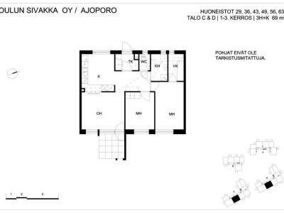 Vuokrataan Kerrostalo 3 huonetta - Oulu Haapalehto Ajoporonkuja 5