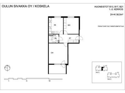 Vuokrataan Kerrostalo Kaksio - Oulu Koskela Simpsintie 7 A-B
