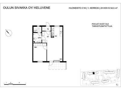 Vuokrataan Luhtitalo Kaksio - Oulu Saarela Keluveneenv&auml;yl&auml; 7