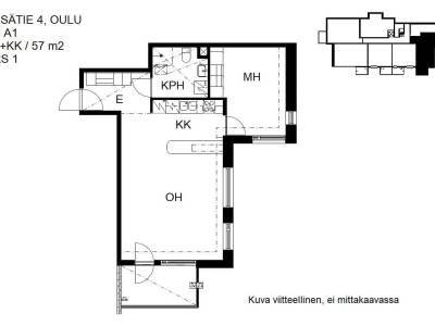 Vuokrataan Kerrostalo Kaksio - Oulu Kaakkuri Pes&auml;tie 4