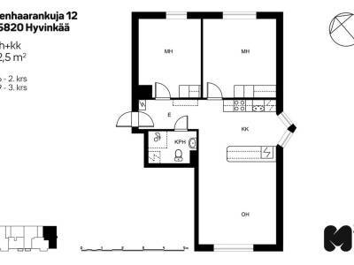 Vuokrataan Kerrostalo 3 huonetta - Hyvink&auml;&auml; Mustam&auml;nnist&ouml; Tienhaarankuja 12