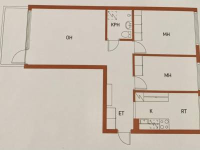Vuokrataan Kerrostalo 3 huonetta - Jyv&auml;skyl&auml; Keskusta Vapaudenkatu 67 B