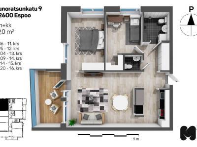 Vuokrataan Kerrostalo 3 huonetta - Espoo Vermonniitty Runoratsunkatu 9